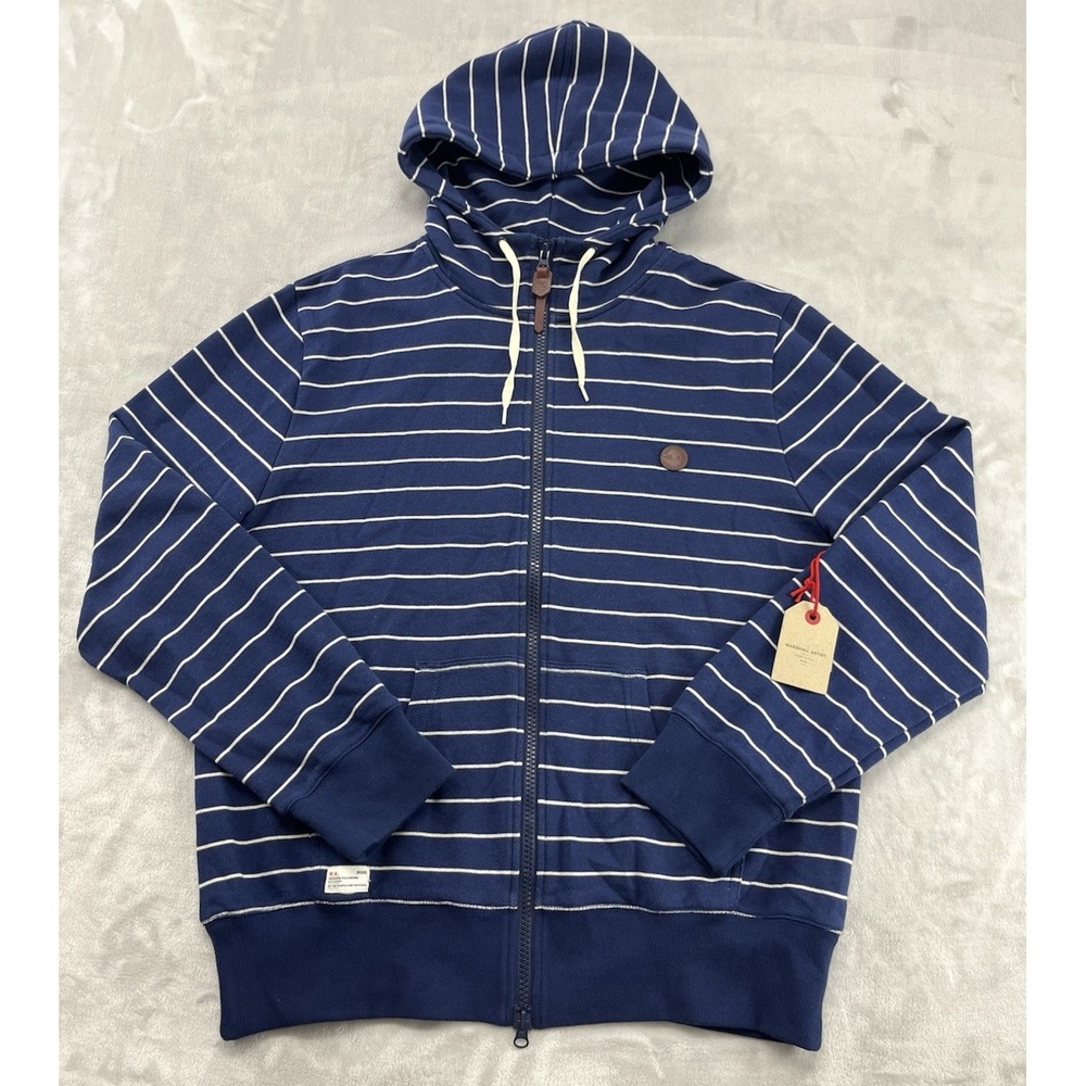 TM Marshall Artist Nautical Hoody Men 2XL Navy Oatmeal Modern Tailor Sweatshirt